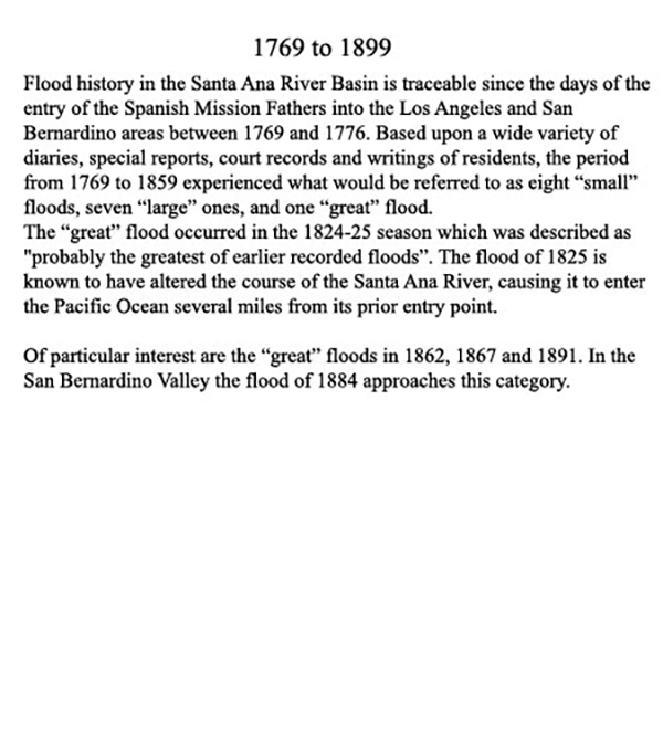 Flood history from 1769 to 1899