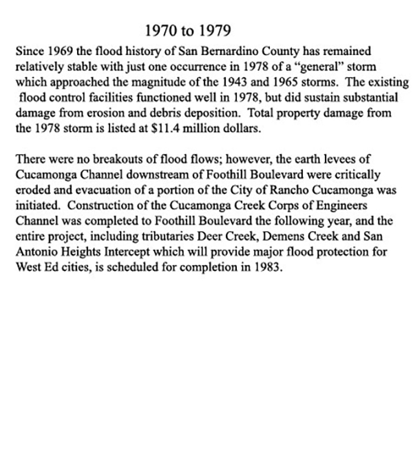 Flood history from 1970 to 1979
